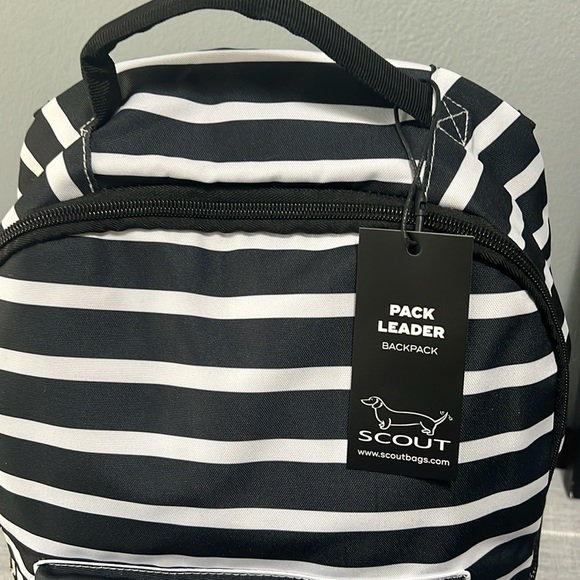 Scout Black and White Striped Backpack - Picture 5 of 8